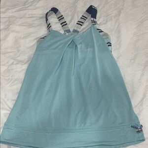 Lululemon Athletica Blue Striped Workout Top
